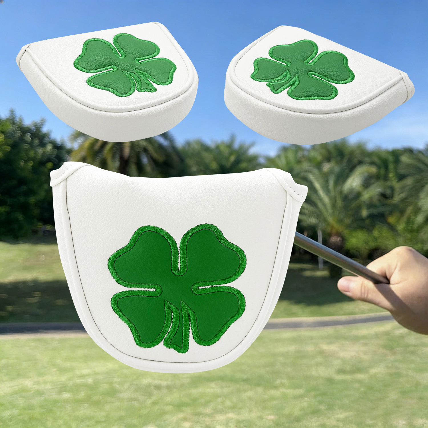 1pc 퍼터 헤드 커버, '클로버' 패턴 골프 퍼터 커 - Golf Tees 리뷰 및 가격