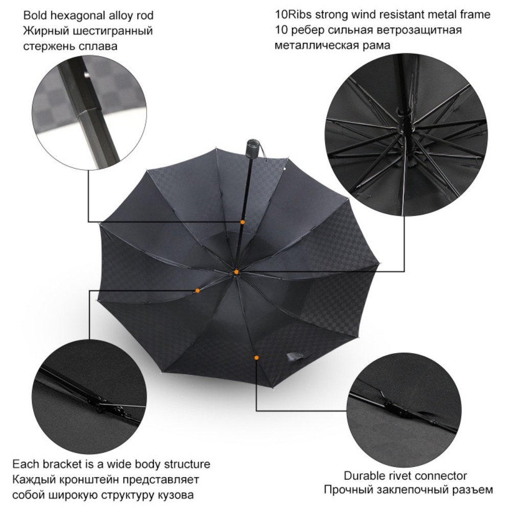 남녀공용 더블 레이어 다크 그리드 대형 우산, 비 우산 - Golf Umbrella Large 리뷰 및 가격